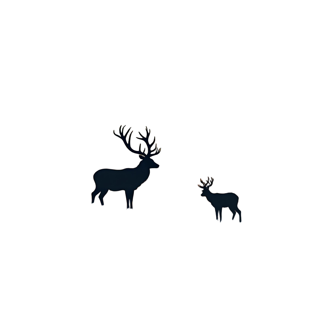 Silhouette of Two Deer